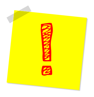 Rotes Ausrufezeichen auf gelbem Hintergrund