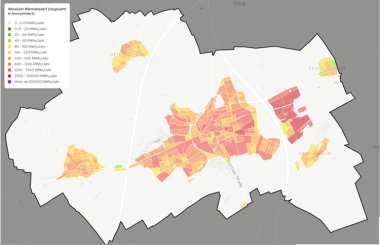 Absoluter Wärmebedarf in Alzey mit Farben dargestellt