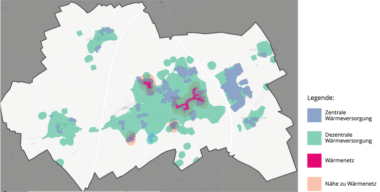 Grafik (Legende) von Bauen, Umwelt, Klimaschutz in Alzey, Kommunale Wärmeplanung
