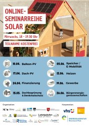 Plakat zur Online-Seminarreihe "Solar"