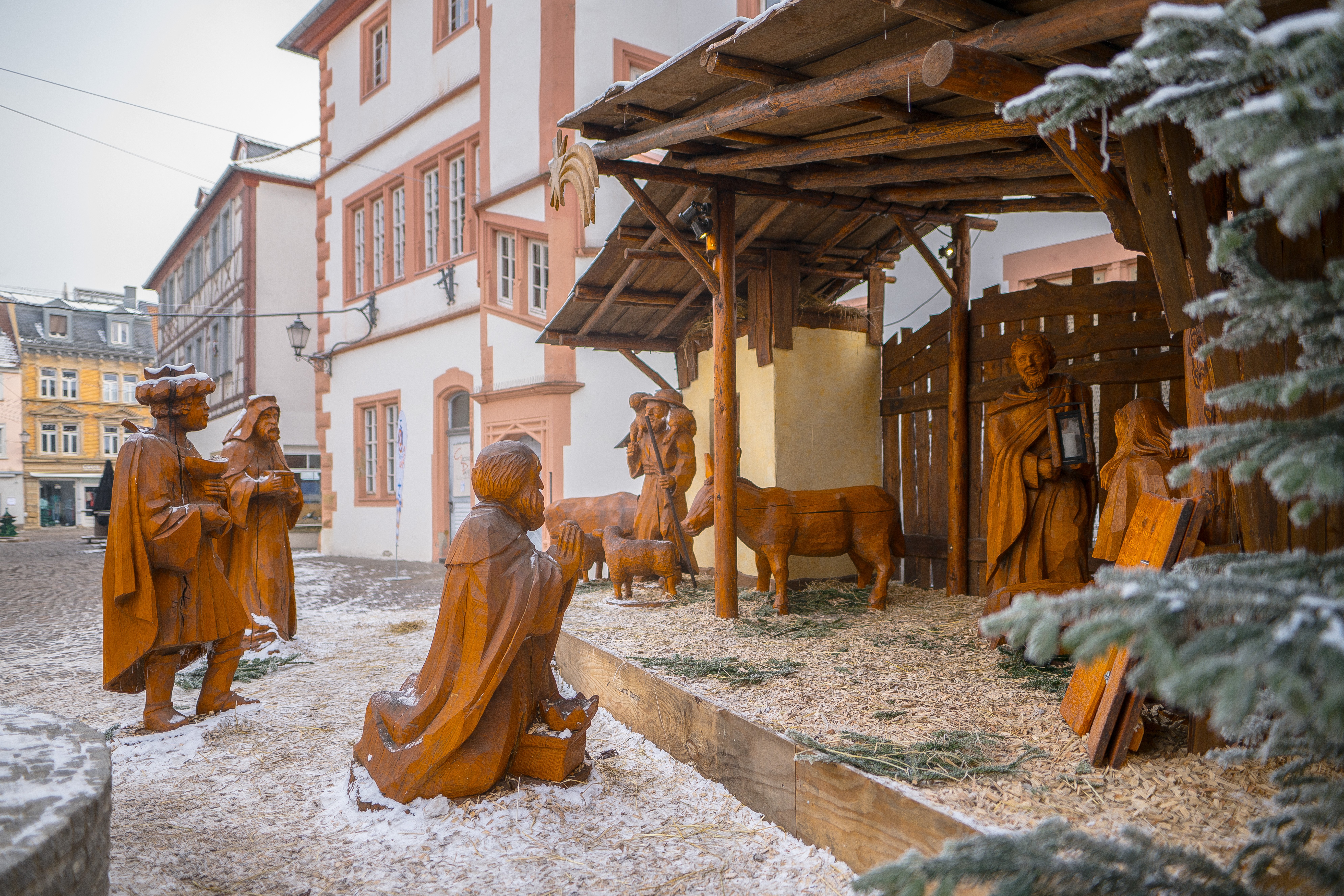 Die große Weihnachtskrippe auf dem Fischmarkt