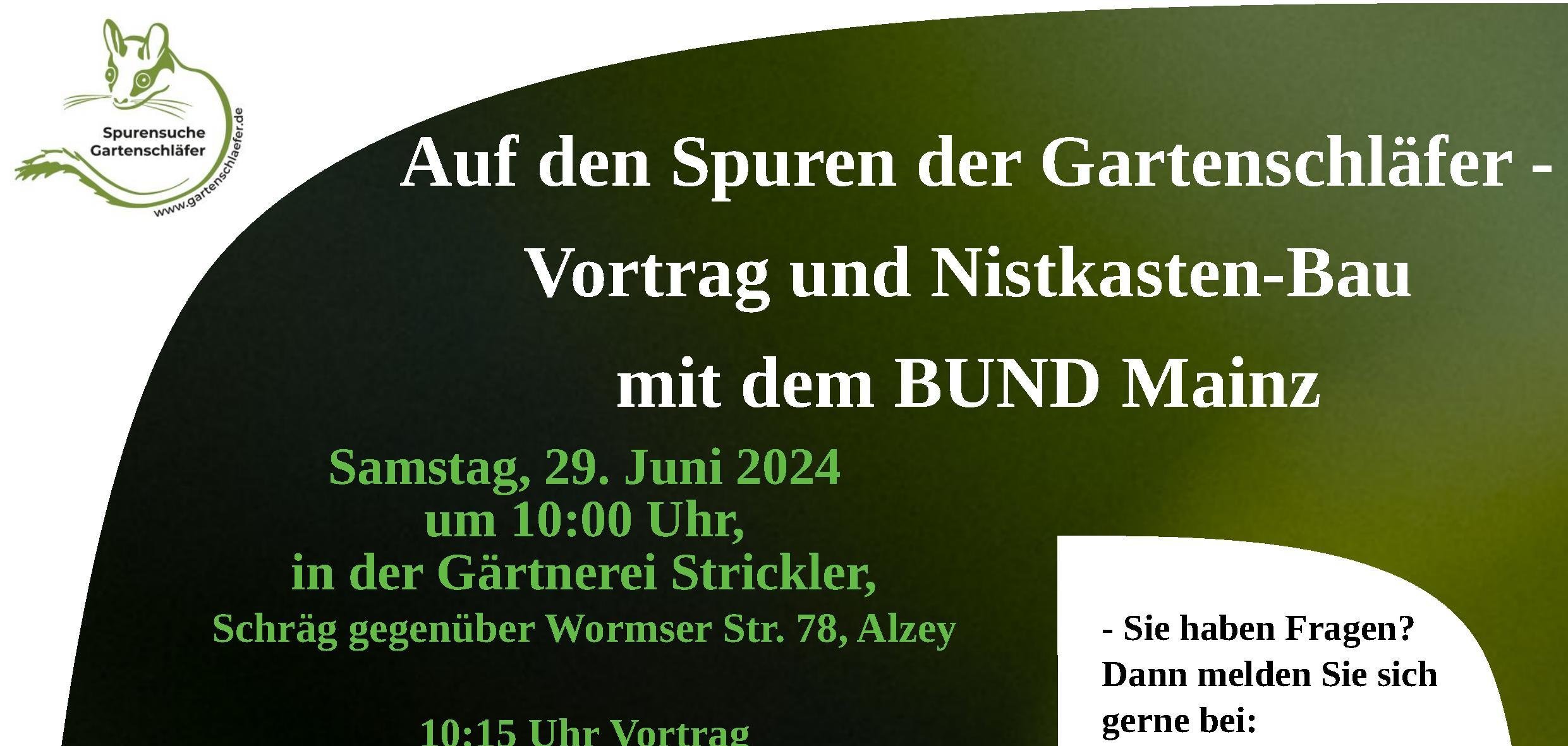 Plakat zum Seminar "Gartenschläfer"