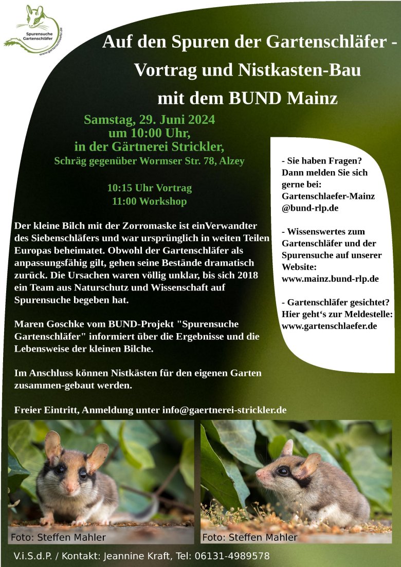 Plakat zum Seminar "Gartenschläfer"