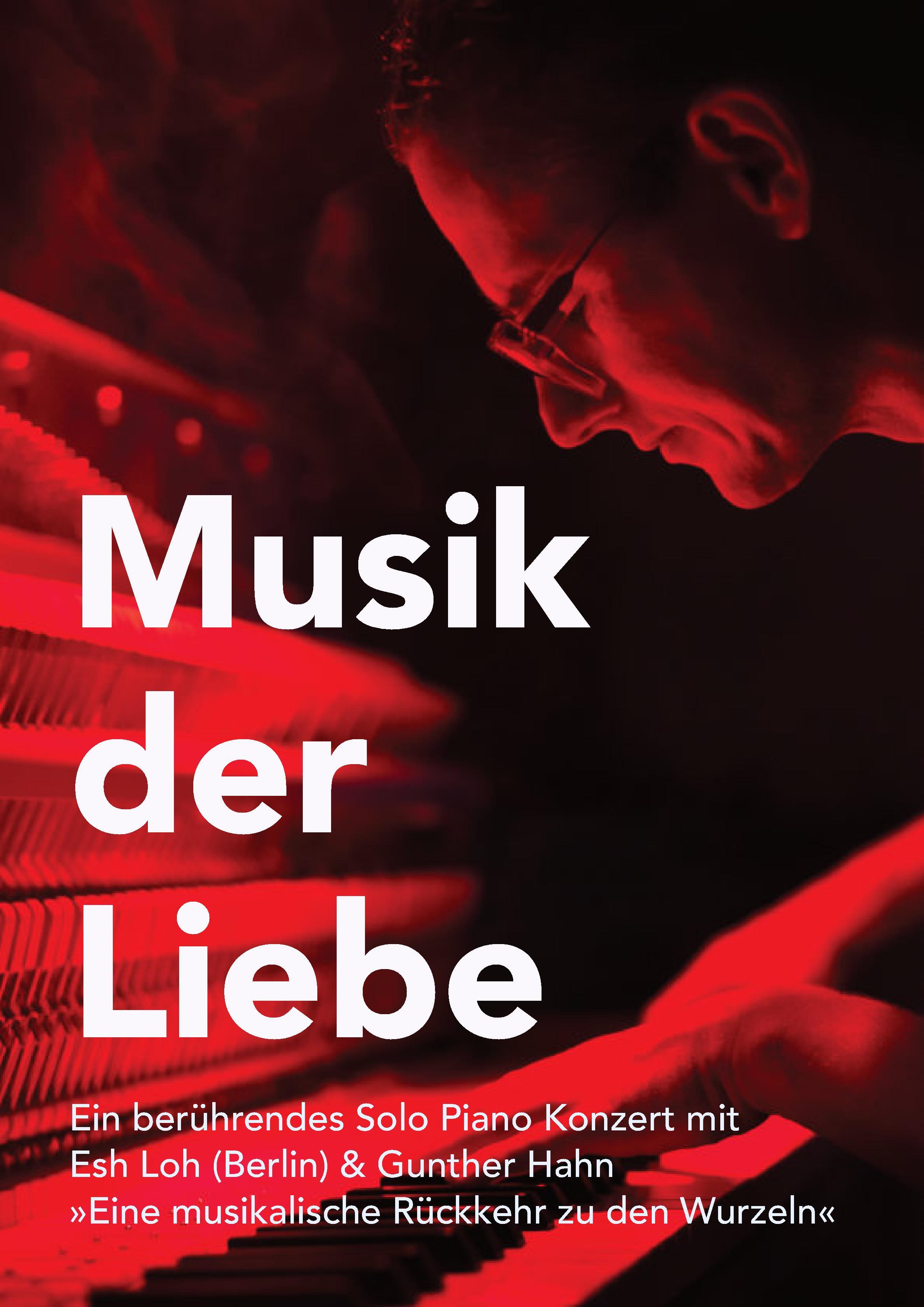 Plakat zum Piano Konzert von Esh Loh am 30. März in der Kreismusikschule