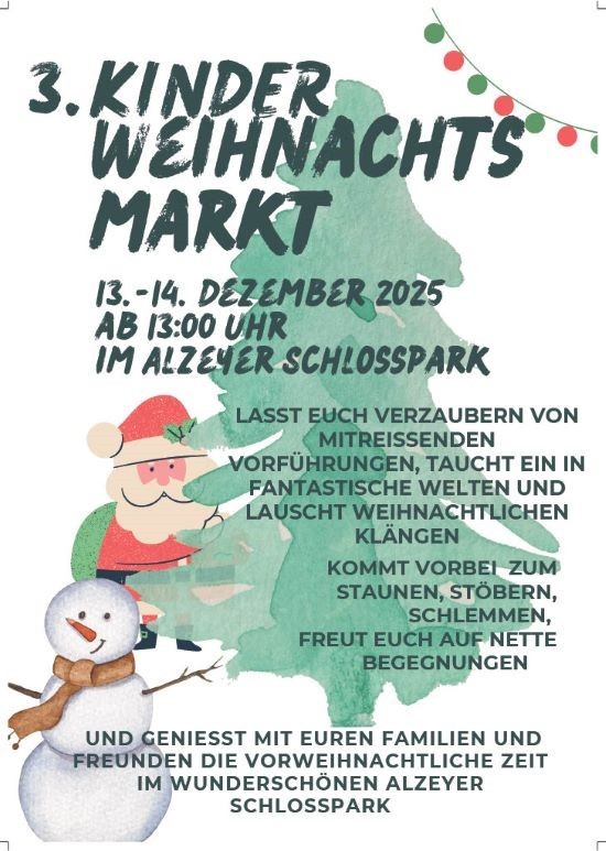 Flyer für den Kinderweihnachtsmarkt in Alzey