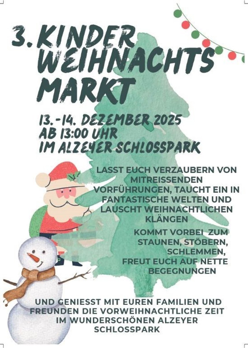 Flyer für den Kinderweihnachtsmarkt in Alzey