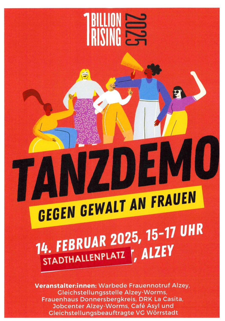 Plakat Tanzdemo gegen Gewalt für Frauen