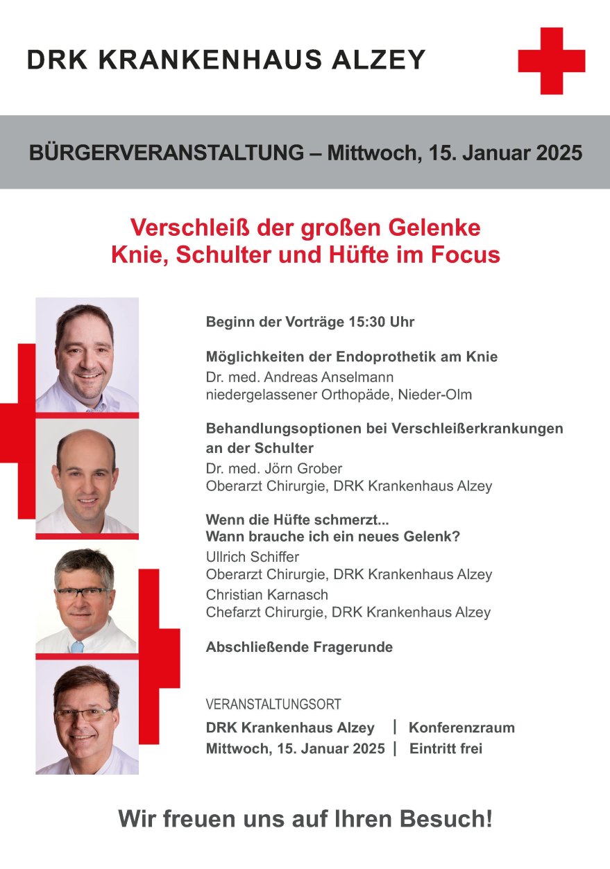 Ein Plakat für eine Bürgerveranstaltung des DRK Krankenhauses