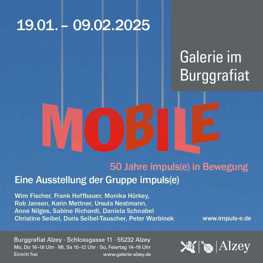 Einladungskarte für die Ausstellung "Mobile"