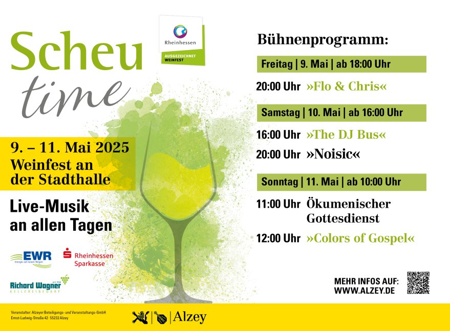 Scheutime Info mit Bühnenprogramm