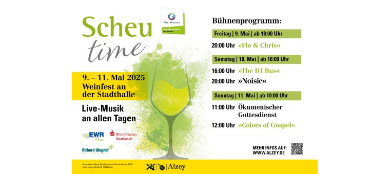 Scheutime Info mit Bühnenprogramm