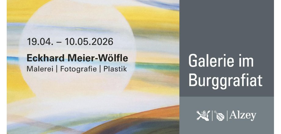 Werbeflyer für die Ausstellung von Eckhard Meier-Wölfle in der Galerie im Burggrafiat.