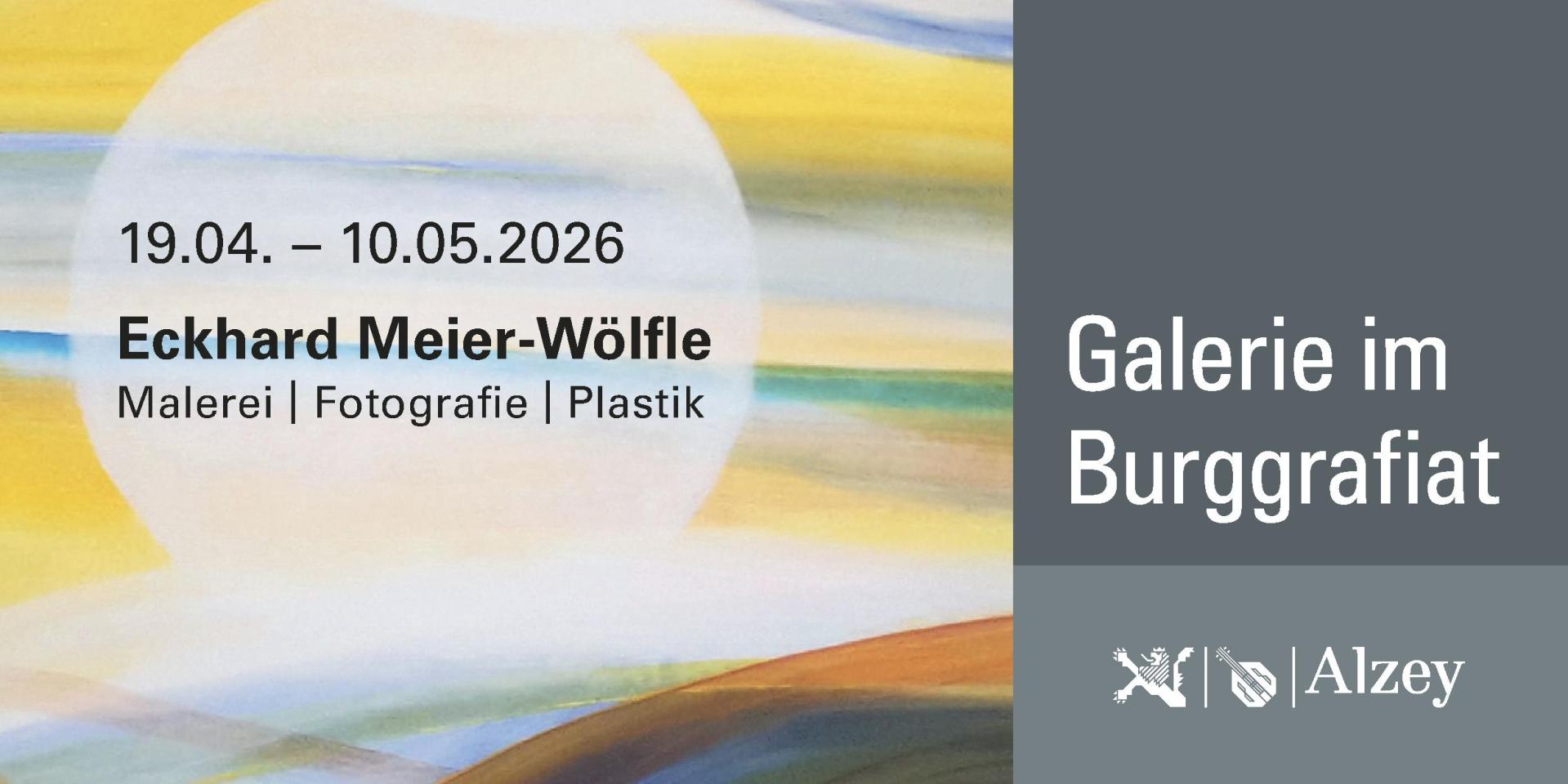 Werbeflyer für die Ausstellung von Eckhard Meier-Wölfle in der Galerie im Burggrafiat.