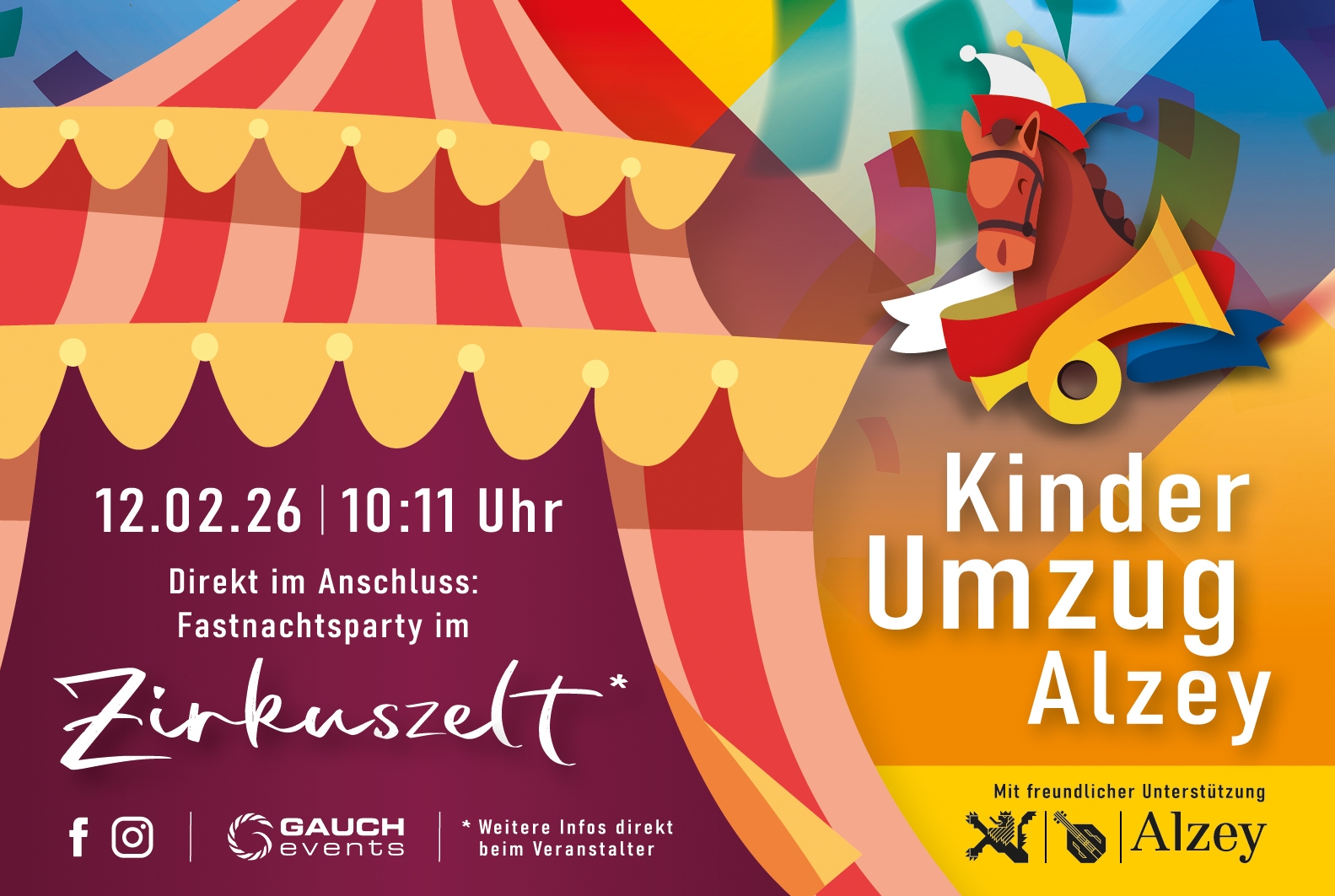 Flyer für den Kinderumzug an Fastnacht in Alzey