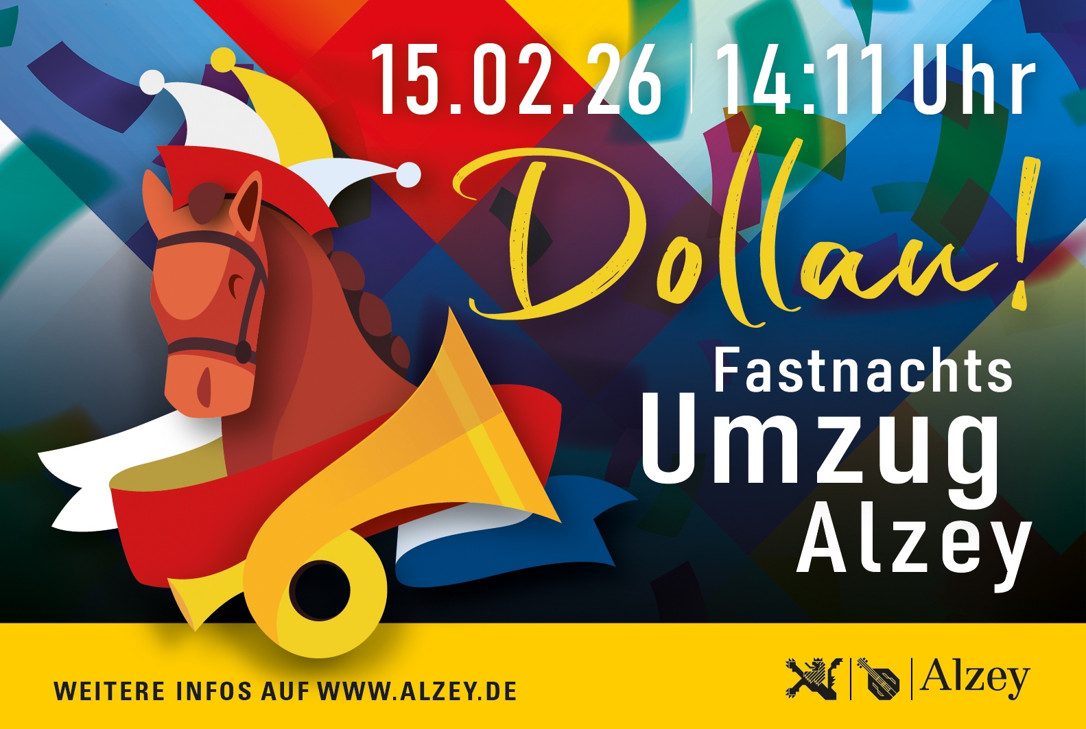 Flyer für den Umzug an Fastnacht in Alzey