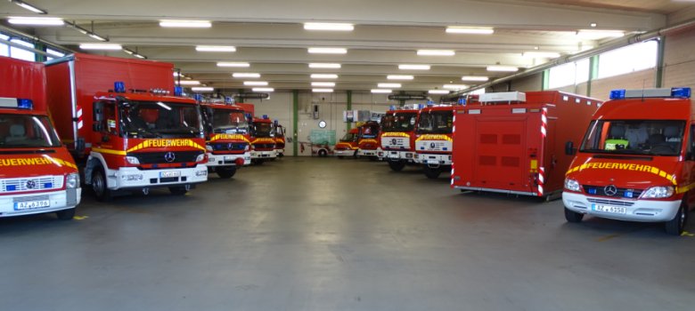 Die Fahrzeughalle in der alten Feuerwache Die Fahrzeughalle in der alten Feuerwache