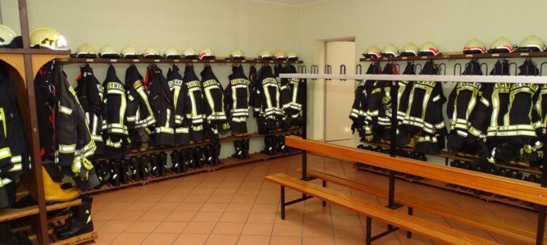 Der Umkleidebereich in der alten Feuerwache Der Umkleidebereich in der alten Feuerwache