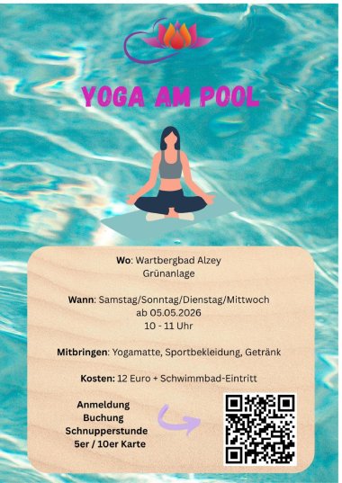 Flyer Yoga am Pool im Wartbergbad & Schwimmhalle Alzey