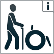 eine gehbehinderte Person