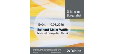 Werbeflyer für die Ausstellung von Eckhard Meier-Wölfle in der Galerie im Burggrafiat.