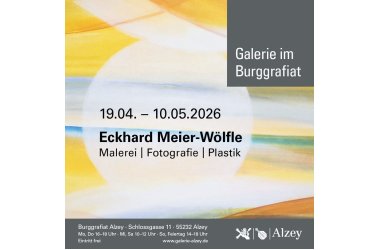 Werbeflyer für die Ausstellung von Eckhard Meier-Wölfle in der Galerie im Burggrafiat.