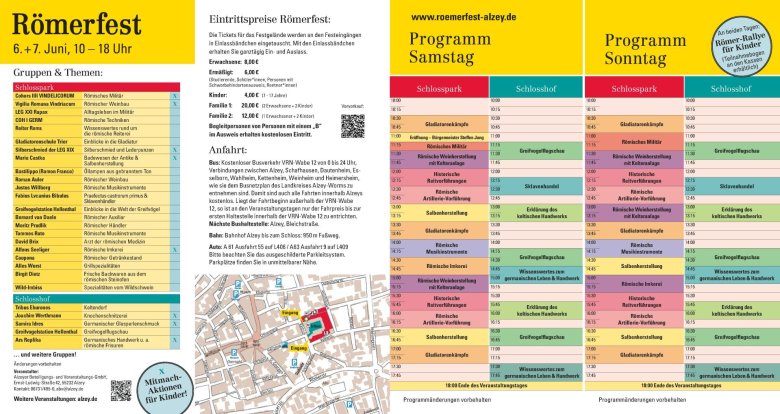 Flyer/Folder Römerfest Alzey