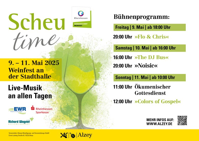 Flyer zur Scheutime mit Bühnenprogramm