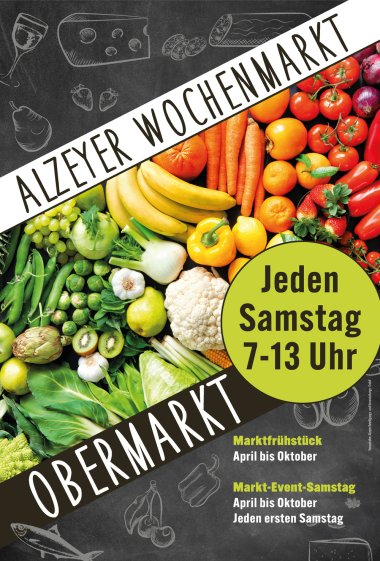 Plakat zum Alzeyer Wochenmarkt
