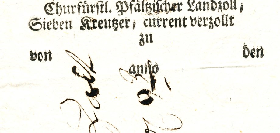 Eine alte Quittung über eine bezahlte Zollgebühr.