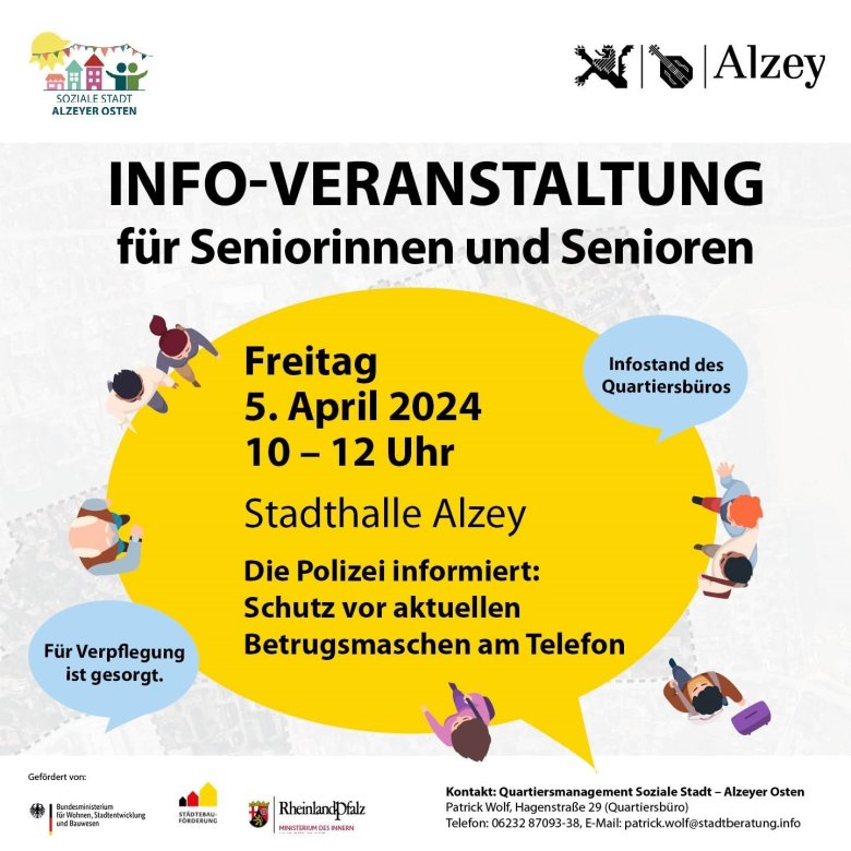 Plakat Info Veranstaltung für Senioren