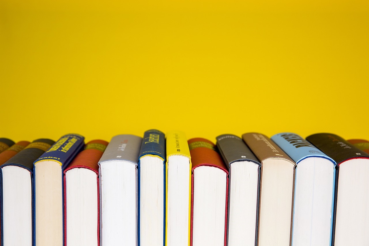 Viele Bücher aneinandergereiht
