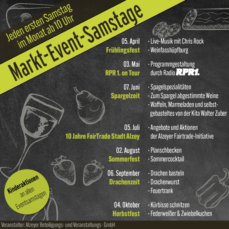 Informationen zu Markt-Event-Samstagen