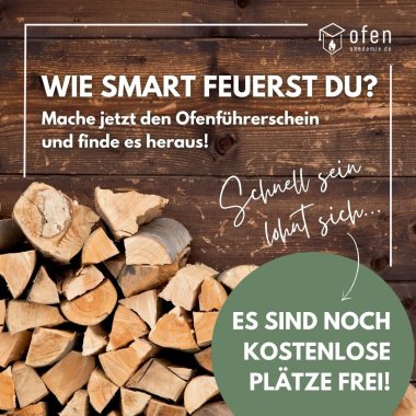 Flyer für den Ofenführerschein der Ofenakademie