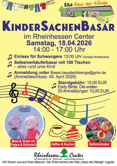 Flyer vom Kindersachenbasar im Rheinhessen-Center
