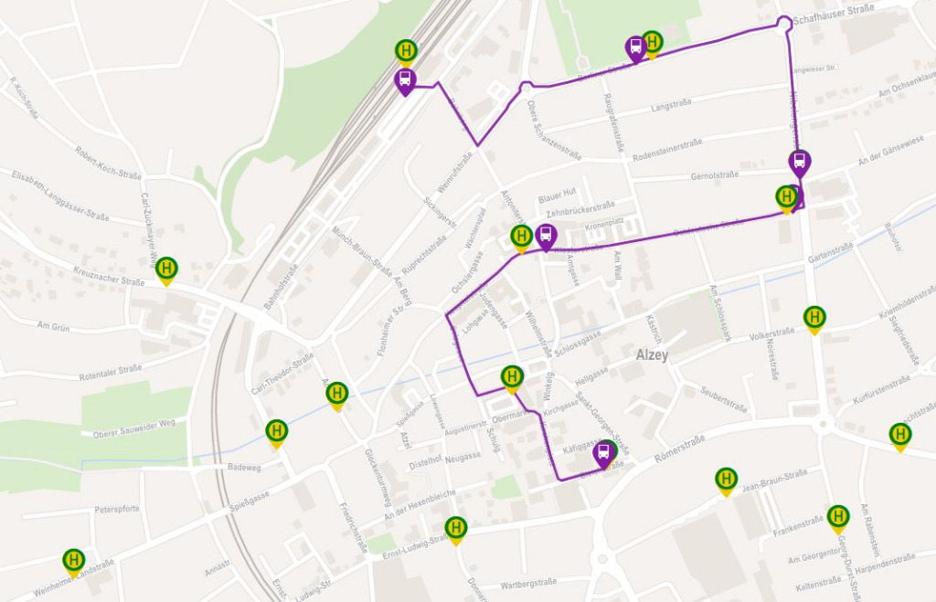 RNN Haltestellenplan
