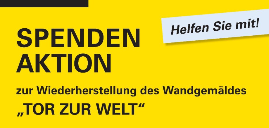 Plakat zur Spendenaktion "Tor zur Welt"