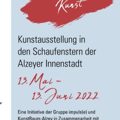 Flyer zu "Kunstaustellung in den Schaufenstern der Alzeyer innenstadt"