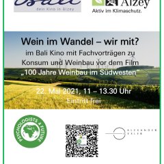 Plakat zu "Wein im Wandel - wir mit?"