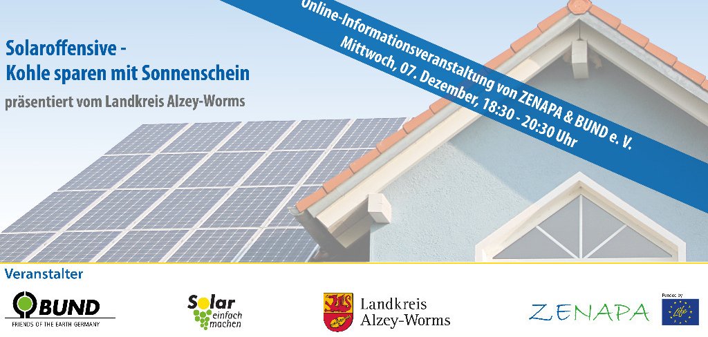 Flyer zur Online-Informationsveranstalltung von ZENAPA & Bund e. V.