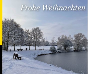 Der Alzeyer Dauerstau im Schnee.