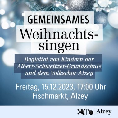 Das Plakat zum gemeinsamen Weihnachtssingen vor der Krippe auf dem Fischmarkt.