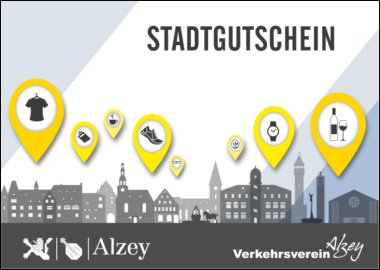 Der Stadtgutschein ermöglicht den Bargeldfreien Einkauf in über 40 Geschäften der Alzeyer Innenstadt. 