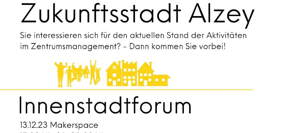 Das Zentrumsmanagement lädt zum Innenstadtforum ein.