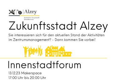 Das Zentrumsmanagement lädt zum Innenstadtforum ein.