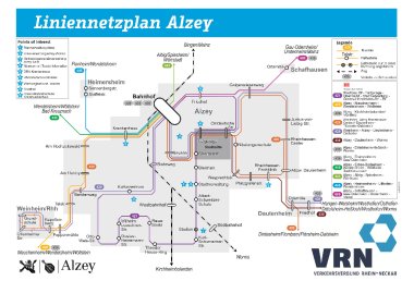 Liniennetzplan der Stadt Alzey