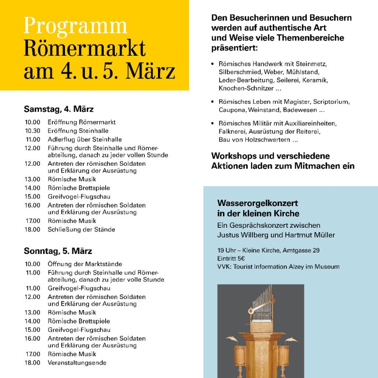 Programmpunkte des Römermarkts