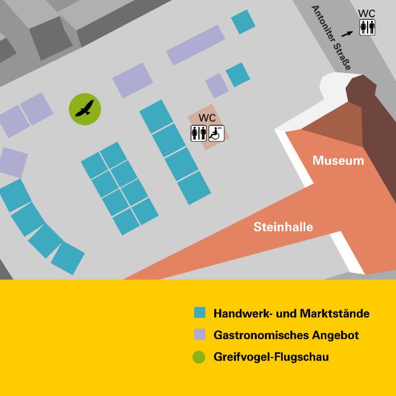 Standplan vor dem Museum