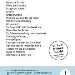 Flyer zu den Programmpunkten beim Römerfest