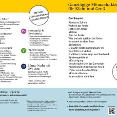 Flyer zu den Mitmachaktionen beim Römerfest