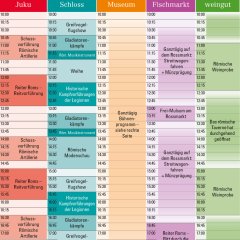 Flyer zu den Programmpunkten am Sonntag beim Römerfest